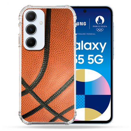 Coque Renforcé Pour Samsung Galaxy A55 5G Sport Ballon Basket