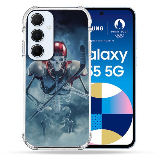 Coque Renforcé Pour Samsung Galaxy A55 5G Sport Hockey Squelette