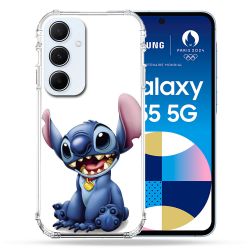 Coque Renforcé Pour Samsung Galaxy A55 5G Stitch Blanc
