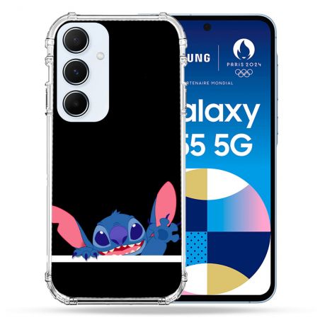 Coque Renforcé Pour Samsung Galaxy A55 5G Stitch Noir