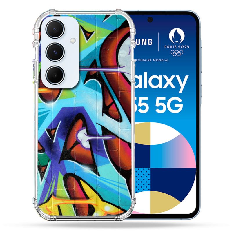 Coque Renforcé Pour Samsung Galaxy A55 5G Street Art Graf Color
