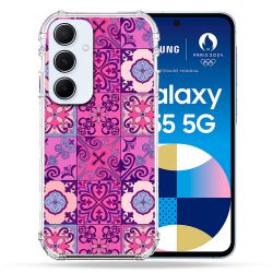 Coque Renforcé Pour Samsung Galaxy A55 5G Texture Carreau Ciment Violet
