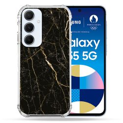 Coque Renforcé Pour Samsung Galaxy A55 5G Texture Marbre Noir