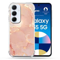 Coque Renforcé Pour Samsung Galaxy A55 5G Texture Marbre Rose