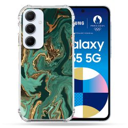 Coque Renforcé Pour Samsung Galaxy A55 5G Texture Marbre Vert