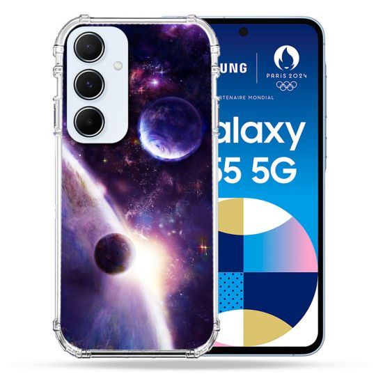 Coque Renforcé Pour Samsung Galaxy A55 5G Univers Planete Stellaire