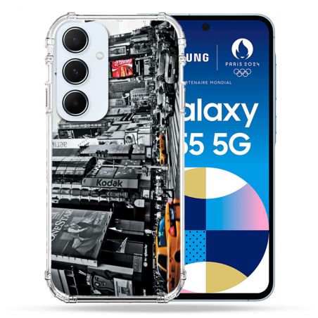 Coque Renforcé Pour Samsung Galaxy A55 5G Voyage Amerique USA New York Taxi