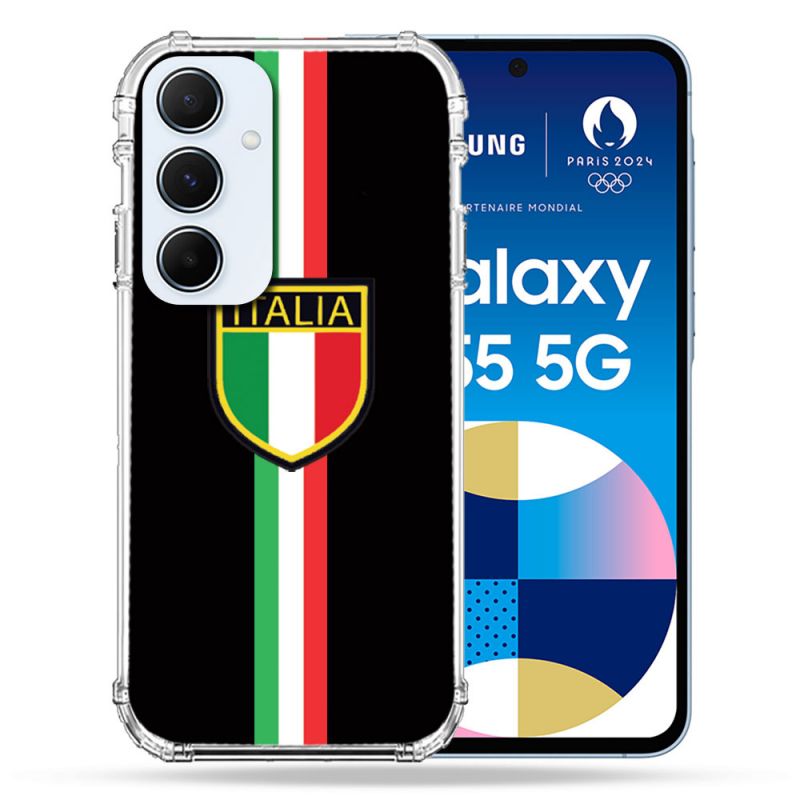 Coque Renforcé Pour Samsung Galaxy A55 5G Voyage Italie 3 Noir