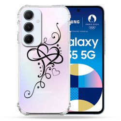 Coque Renforcé Transparente Pour Samsung Galaxy A55 5G Cœur infini