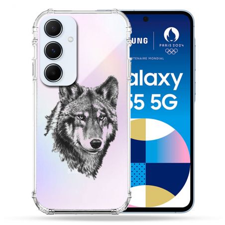 Coque Renforcé Transparente Pour Samsung Galaxy A55 5G Loup