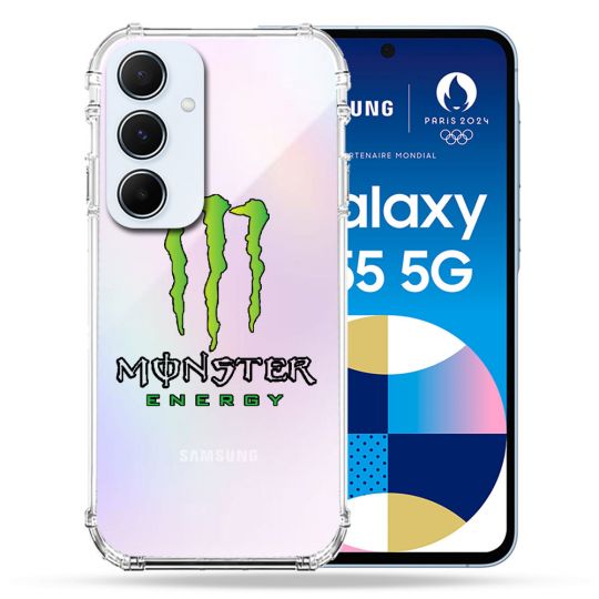 Coque Renforcé Transparente Pour Samsung Galaxy A55 5G Monster Energy