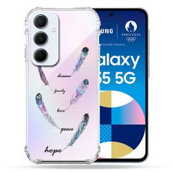 Coque Renforcé Transparente Pour Samsung Galaxy A55 5G Plume Couleur