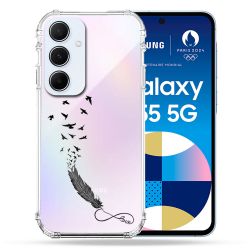 Coque Renforcé Transparente Pour Samsung Galaxy A55 5G Plume Infini