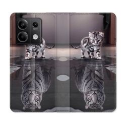 Housse Cuir Portefeuille Pour Xiaomi Redmi Note 13 Pro 5G Animal Chat Reflet
