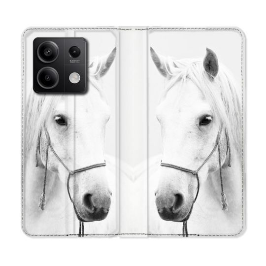 Housse Cuir Portefeuille Pour Xiaomi Redmi Note 13 Pro 5G Animal Cheval Cristal