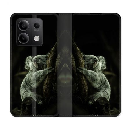 Housse Cuir Portefeuille Pour Xiaomi Redmi Note 13 Pro 5G Animal Koala Noir