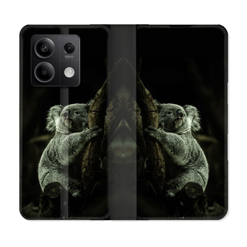 Housse Cuir Portefeuille Pour Xiaomi Redmi Note 13 Pro 5G Animal Koala Noir