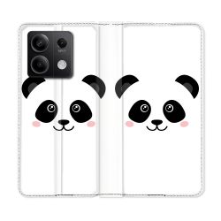 Housse Cuir Portefeuille Pour Xiaomi Redmi Note 13 Pro 5G Animal Panda Blanc