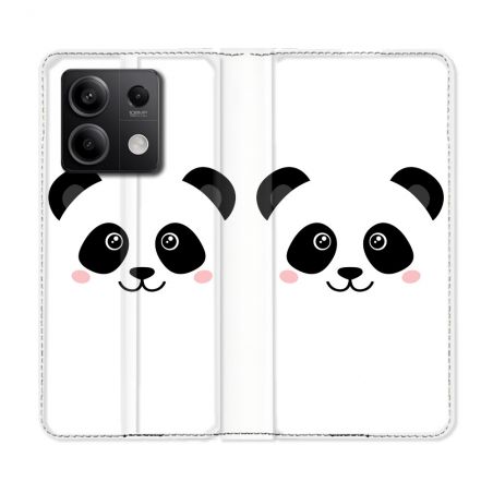 Housse Cuir Portefeuille Pour Xiaomi Redmi Note 13 Pro 5G Animal Panda Blanc