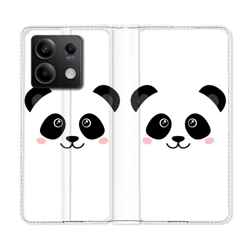 Housse Cuir Portefeuille Pour Xiaomi Redmi Note 13 Pro 5G Animal Panda Blanc