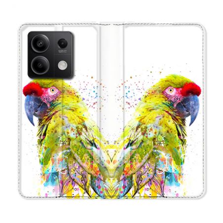 Housse Cuir Portefeuille Pour Xiaomi Redmi Note 13 Pro 5G Animal Perroquet Jaune