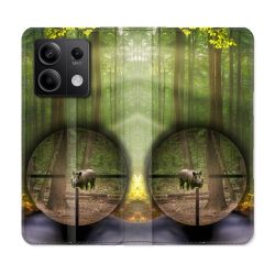 Housse Cuir Portefeuille Pour Xiaomi Redmi Note 13 Pro 5G Chasse Sanglier Viseur