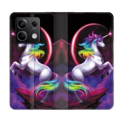 Housse Cuir Portefeuille Pour Xiaomi Redmi Note 13 Pro 5G Fantastique Licorne Arc en ciel