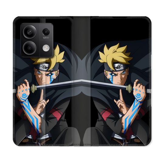 Housse Cuir Portefeuille Pour Xiaomi Redmi Note 13 Pro 5G Manga Boruto Tatouage