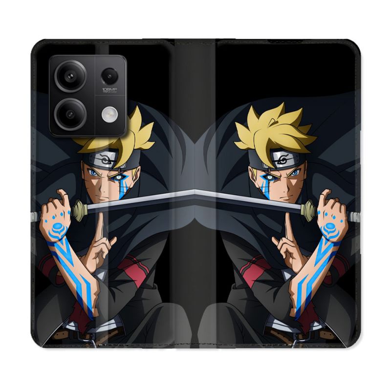 Housse Cuir Portefeuille Pour Xiaomi Redmi Note 13 Pro 5G Manga Boruto Tatouage