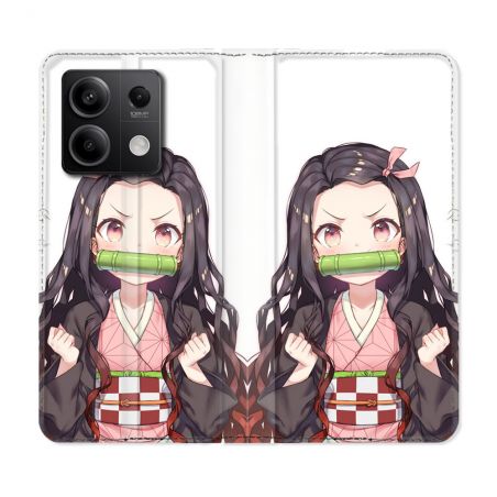 Housse Cuir Portefeuille Pour Xiaomi Redmi Note 13 Pro 5G Manga Demon Slayer Nezuko