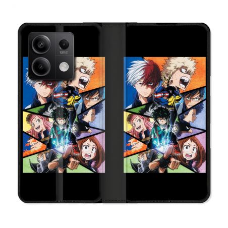 Housse Cuir Portefeuille Pour Xiaomi Redmi Note 13 Pro 5G Manga My Hero Academia Noir