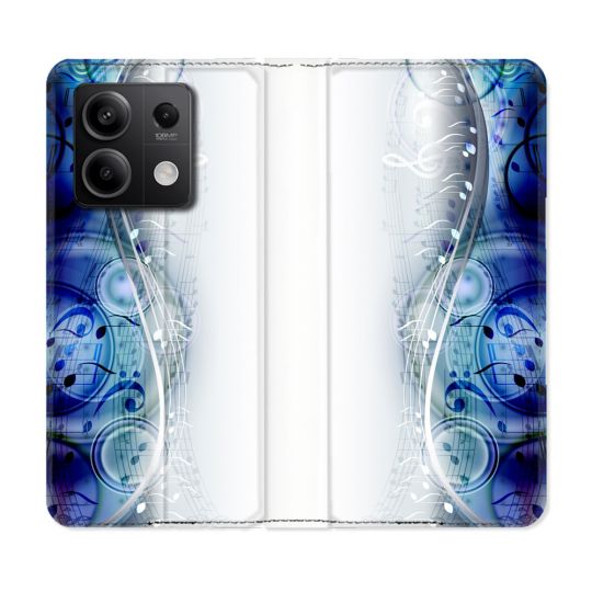 Housse Cuir Portefeuille Pour Xiaomi Redmi Note 13 Pro 5G Musique Partition Vague