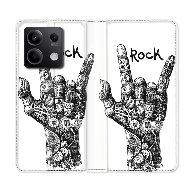 Housse Cuir Portefeuille Pour Xiaomi Redmi Note 13 Pro 5G Musique Rock Main
