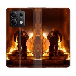 Housse Cuir Portefeuille Pour Xiaomi Redmi Note 13 Pro 5G Pompier Escalier