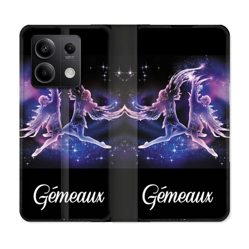 Housse Cuir Portefeuille Pour Xiaomi Redmi Note 13 Pro 5G Signe Zodiaque 2 Gémeaux