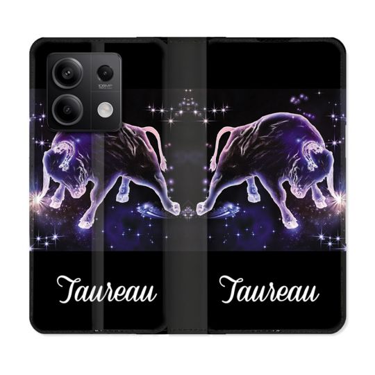 Housse Cuir Portefeuille Pour Xiaomi Redmi Note 13 Pro 5G Signe Zodiaque 2 Taureau