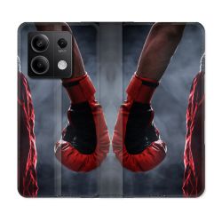 Housse Cuir Portefeuille Pour Xiaomi Redmi Note 13 Pro 5G Sport Boxe Gant Rouge