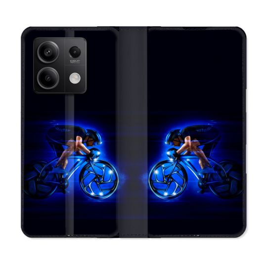Housse Cuir Portefeuille Pour Xiaomi Redmi Note 13 Pro 5G Sport Cyclisme Bleu