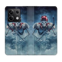 Housse Cuir Portefeuille Pour Xiaomi Redmi Note 13 Pro 5G Sport Hockey Squelette