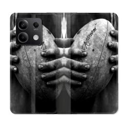 Housse Cuir Portefeuille Pour Xiaomi Redmi Note 13 Pro 5G Sport Rugby Ballon Vintage