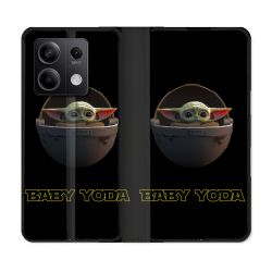 Housse Cuir Portefeuille Pour Xiaomi Redmi Note 13 Pro 5G Star Wars - Yoda bebe noir