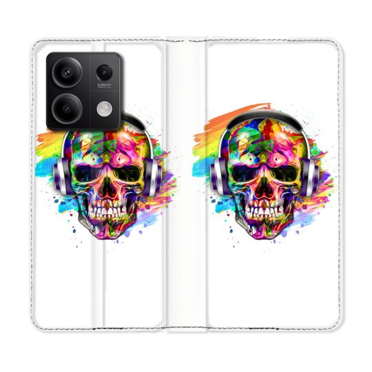 Housse Cuir Portefeuille Pour Xiaomi Redmi Note 13 Pro 5G Tete de Mort Tag