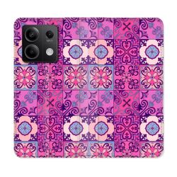 Housse Cuir Portefeuille Pour Xiaomi Redmi Note 13 Pro 5G Texture Carreau Ciment Violet