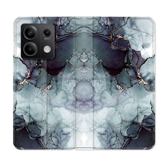 Housse Cuir Portefeuille Pour Xiaomi Redmi Note 13 Pro 5G Texture Marbre Gris