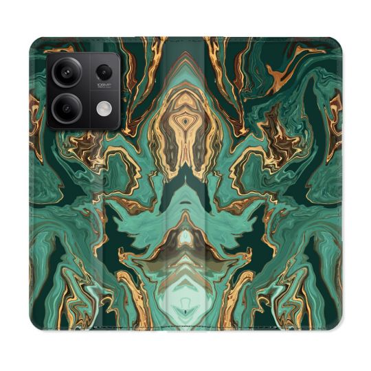 Housse Cuir Portefeuille Pour Xiaomi Redmi Note 13 Pro 5G Texture Marbre Vert