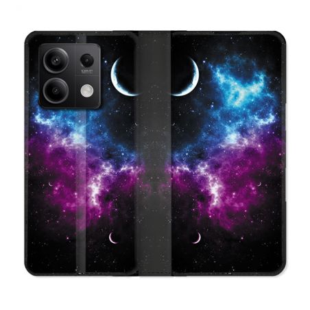 Housse Cuir Portefeuille Pour Xiaomi Redmi Note 13 Pro 5G Univers Bleu Violet