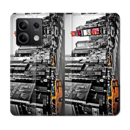 Housse Cuir Portefeuille Pour Xiaomi Redmi Note 13 Pro 5G Voyage Amerique USA New York Taxi