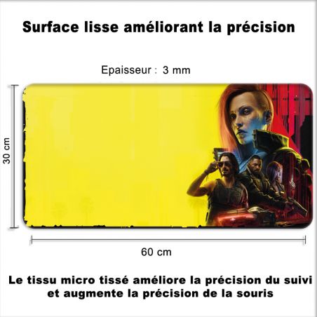 Tapis de Souris Gamer 60 x 30 cm CyberPunk