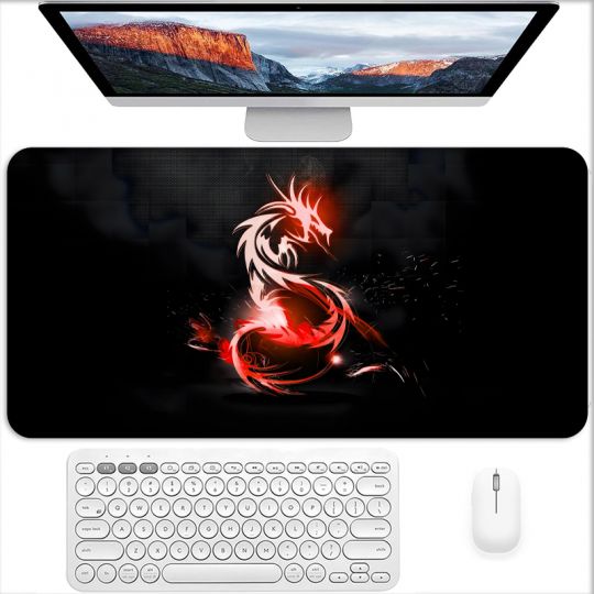Tapis de Souris Gamer 60 x 30 cm Dragon Rouge