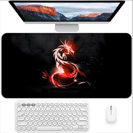 Tapis de Souris Gamer 60 x 30 cm Dragon Rouge